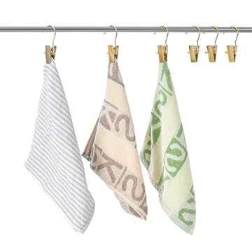 BEWISHOME 30 PCS Gold Boot Hangers for Closet, Laundry Hooks with Clips, Boot Hanging Hold Clip, Clothes Pins, Space Saving Portable Travel Hangers Clip, Jeans, Tall Boots, Towel, Gold FYC30G