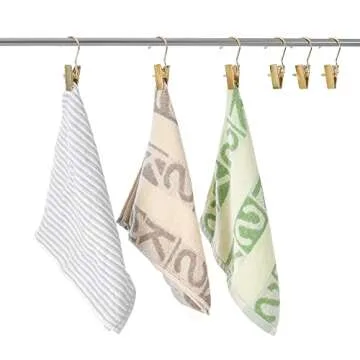 BEWISHOME 30 PCS Gold Boot Hangers for Closet, Laundry Hooks with Clips, Boot Hanging Hold Clip, Clothes Pins, Space Saving Portable Travel Hangers Clip, Jeans, Tall Boots, Towel, Gold FYC30G