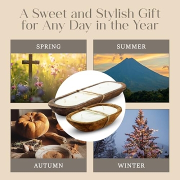 Dough Bowl Candle Co. Pumpkin Spice Soy Candle - 3 Wick Rustic Farmhouse Decor Odor Eliminator in Wooden Bowls, 20 Ounce Wooden Dough Bowl Candle, All-Natural Gifts for Women and Men