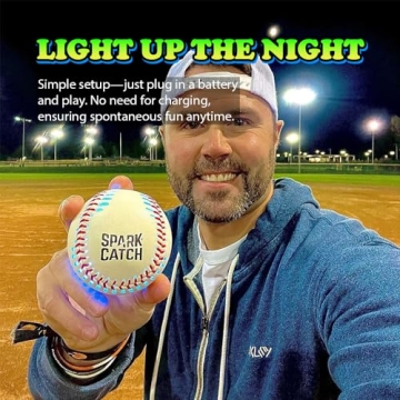SPARK CATCH Light Up Baseball - Night Play Official Size