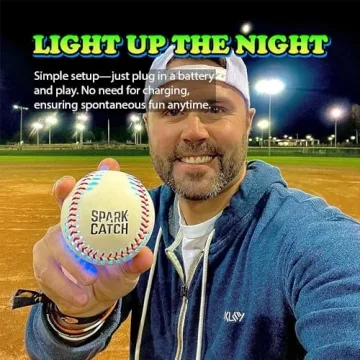 SPARK CATCH Light Up Baseball - Night Play Official Size