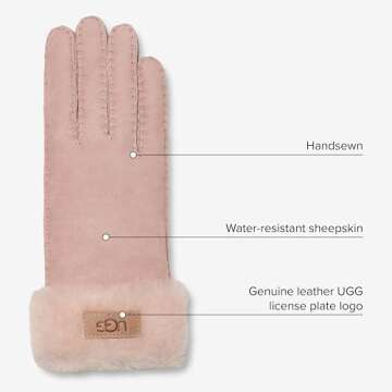 Stylish UGG Women’s Water Resistant Leather Winter Gloves.