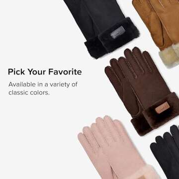 Stylish UGG Women’s Water Resistant Leather Winter Gloves.