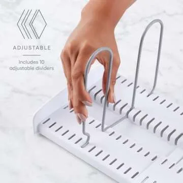 YouCopia StoreMore Expandable Pan and Lid Rack, Adjustable Pot Lids and Pans Organizer for Kitchen Storage, 12.5”-22” Wide