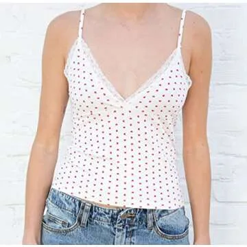 Faithtur Sexy Two Piece Outfits for Women, Summer Clothes Tank Top Camis and Shorts Set 2 Piece Fashion Valentines Outfit (H, L)