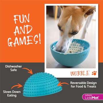 LICKIMAT Wobble - Fun Dog Slow Feeder Bowl