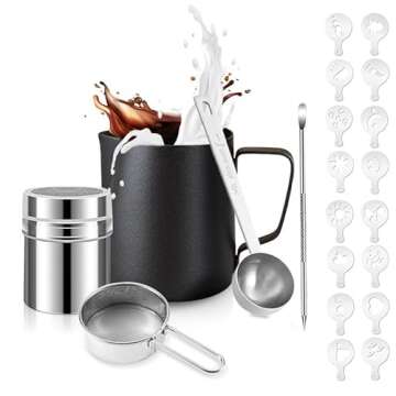 Milk Frothing Pitcher Set - Latte Art Essentials (350ml)