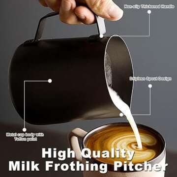 Complete Milk Frothing Pitcher Set for Coffee Lovers
