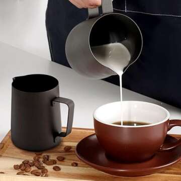 Complete Milk Frothing Pitcher Set for Coffee Lovers