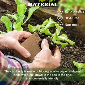 Biodegradable Plant Pots Kit - 40 Peat Seedling Starters