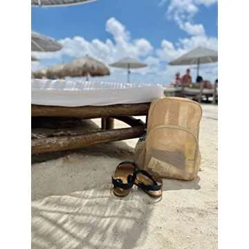 Mesh Swimming Pool Backpack (Tan)