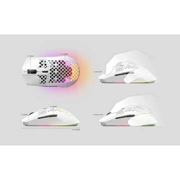 SteelSeries Aerox 3 Wireless - Holey RGB Gaming Mouse - Ultra-lightweight Water Resistant Design - 1...