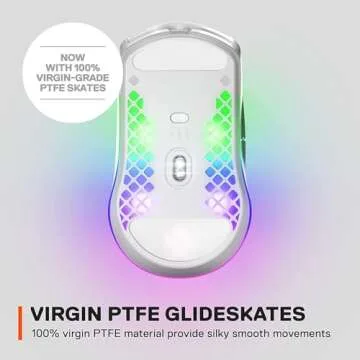 SteelSeries Aerox 3 Wireless - Holey RGB Gaming Mouse - Ultra-lightweight Water Resistant Design - 18K DPI TrueMove Air Optical Sensor -Snow