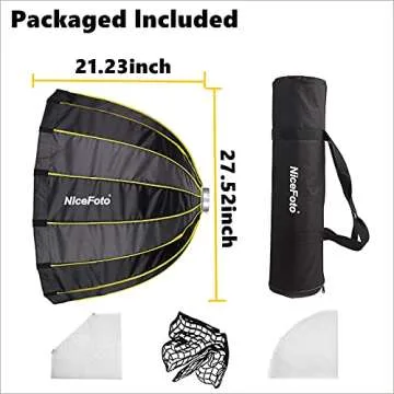 Parabolic Softbox with Bowens Mount - NiceFoto 27 inch Studio Light