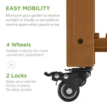 Mobile Customizable Wood Planter for Herbs & Vegetables