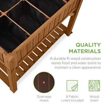 Mobile Customizable Wood Planter for Herbs & Vegetables