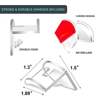 Vorceary Adhesive Hat Hooks - Clear Wall Organizer for Hats