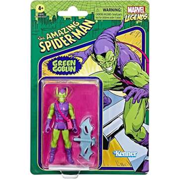 Marvel Legends Series 3.75-inch Retro 375 Collection Green Goblin Action Figure Toy, 2 Accessories