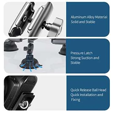 Triple Suction Car Mount for GoPro and DSLRs - 360 Ball Head