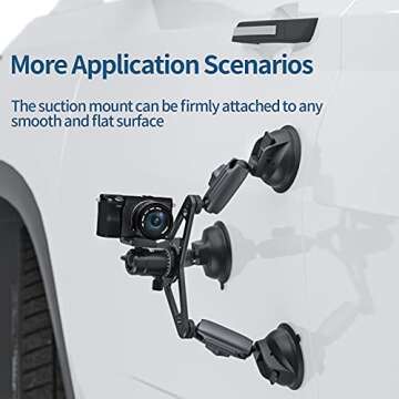 Triple Suction Car Mount for GoPro and DSLRs - 360 Ball Head