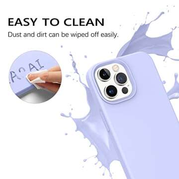 GUAGUA Compatible with iPhone 13 Pro Max Case 6.7 Inch Liquid Silicone Soft Gel Rubber Slim Thin Mic...