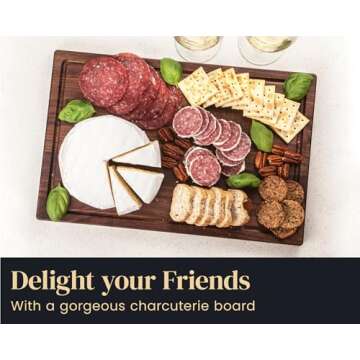 Mevell Walnut Wood Cutting Board for Kitchen, Reversible Wooden Chopping Board With Juice Grooves, Made in Canada (Walnut, 17x11x0.75)