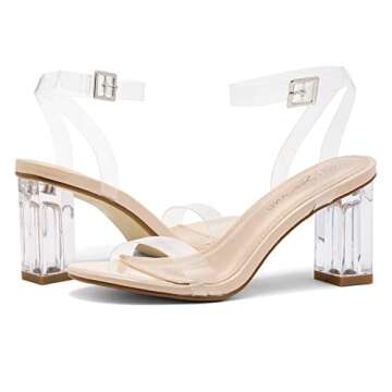 Stylish Shoe Land CLLAARY-L Clear Heel Sandals for Women