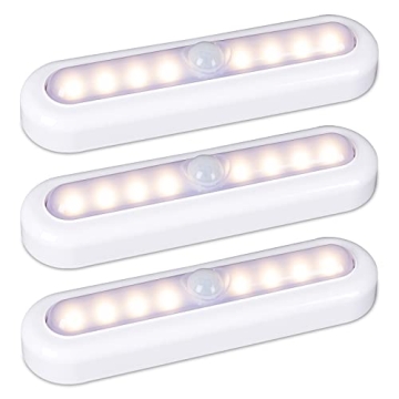 STAR-SPANGLED 3 Pack 7” Motion Sensor Lights Indoor Battery Operated, Stick on LED Light for Close...