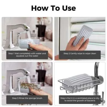 Jeymei 2-Pack Damp Clean Duster Sponge, Sponge Cleaning Brush, Duster for Cleaning Blinds, Glass, Baseboards, Vents, Railings, Mirrors, Window Track Grooves and Faucets