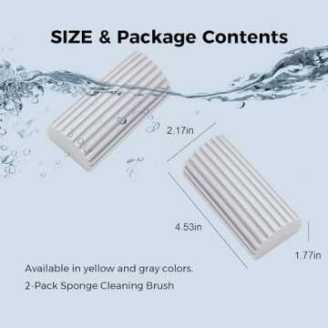 Jeymei 2-Pack Damp Clean Duster Sponge, Sponge Cleaning Brush, Duster for Cleaning Blinds, Glass, Baseboards, Vents, Railings, Mirrors, Window Track Grooves and Faucets