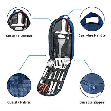 Gonioa Portable Outdoor Utensil Kitchen Set - 9 Pieces