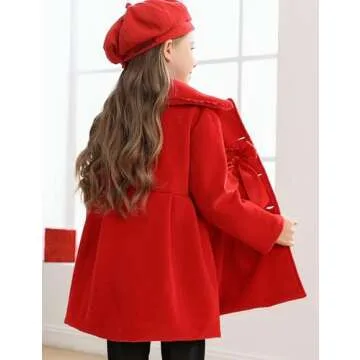 Girls Bowknot Cloak Winter Coat for Ages 2-8 Years