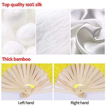 KIKIGOAL 1 Pair(Left+Right) Women Real Silk Belly Dance Fan Veil, Length 180cm Width 90cm (gradual red)