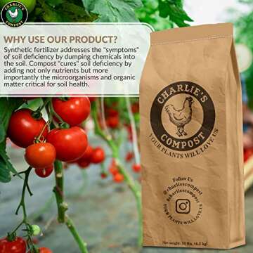 Charlie's Compost - Odor Free Organic Fertilizer for Home Gardens, Raised Beds, Containers, Seed Sta...
