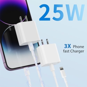 25W iPhone Charger with 10FT Cables 2-Pack