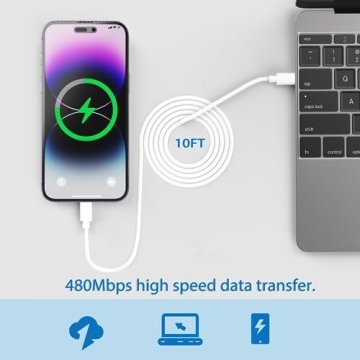 25W iPhone Charger with 10FT Cables 2-Pack