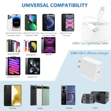 25W iPhone Charger with 10FT Cables 2-Pack