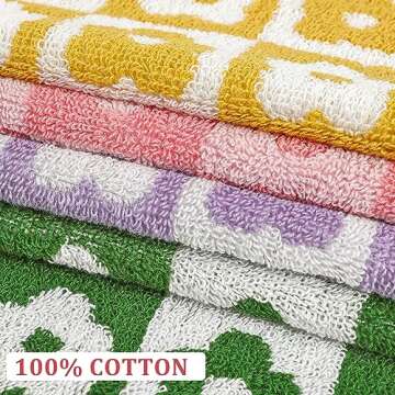Sawowkuya 100% Cotton Hand Towels in 4 Colors Set