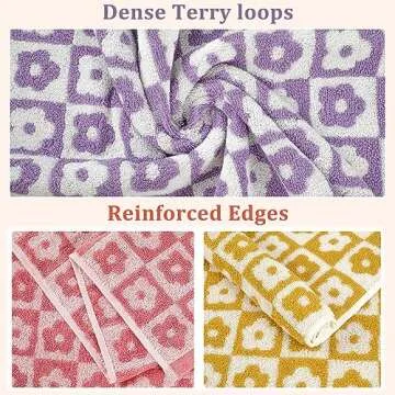 Sawowkuya 100% Cotton Hand Towels in 4 Colors Set