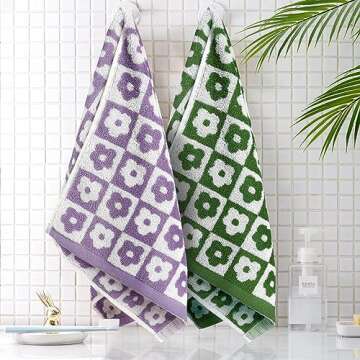 Sawowkuya 100% Cotton Hand Towels in 4 Colors Set