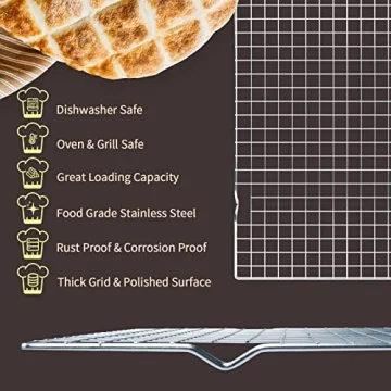 Cooling Rack Set for Baking and Cooking, 2-Pack Stainless Steel