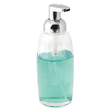 mDesign Refillable Glass Foaming Hand Soap Dispenser Set