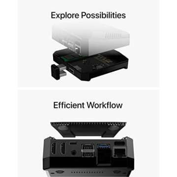 Argon ONE M.2 Aluminum Case for Raspberry Pi 4 with SATA SSD Support | Power Button and Fan | Compatible B-Key and B+M Key