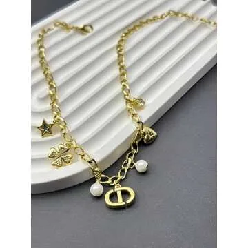 18k Gold Lucky Charm Pendant Necklace for Women
