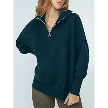 Oversized Quarter Zip Sweater for Women - ANRABESS