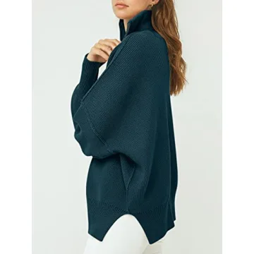 Oversized Quarter Zip Sweater for Women - ANRABESS
