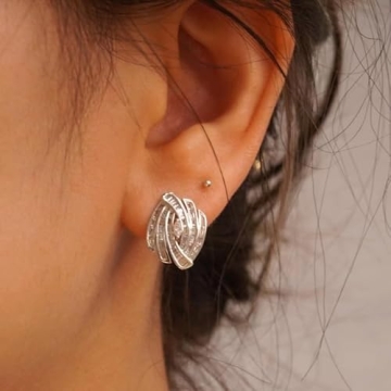 Trendy Silver Geometric Earrings | Stylish Hypoallergenic Jewelry