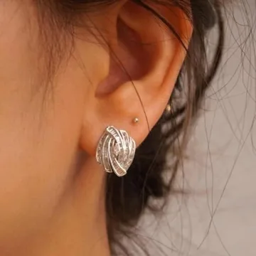 Trendy Silver Geometric Earrings | Stylish Hypoallergenic Jewelry