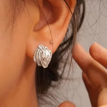 Trendy Silver Geometric Earrings | Stylish Hypoallergenic Jewelry