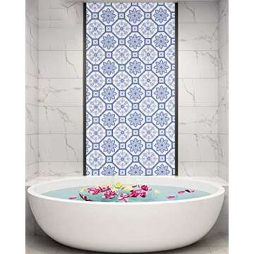 Blue White Floral Peel and Stick Wallpaper - Easy to Apply